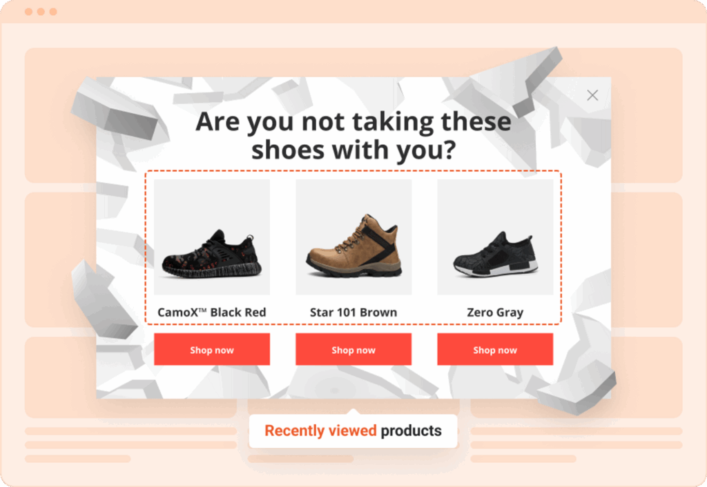 kosárelhagyó popup